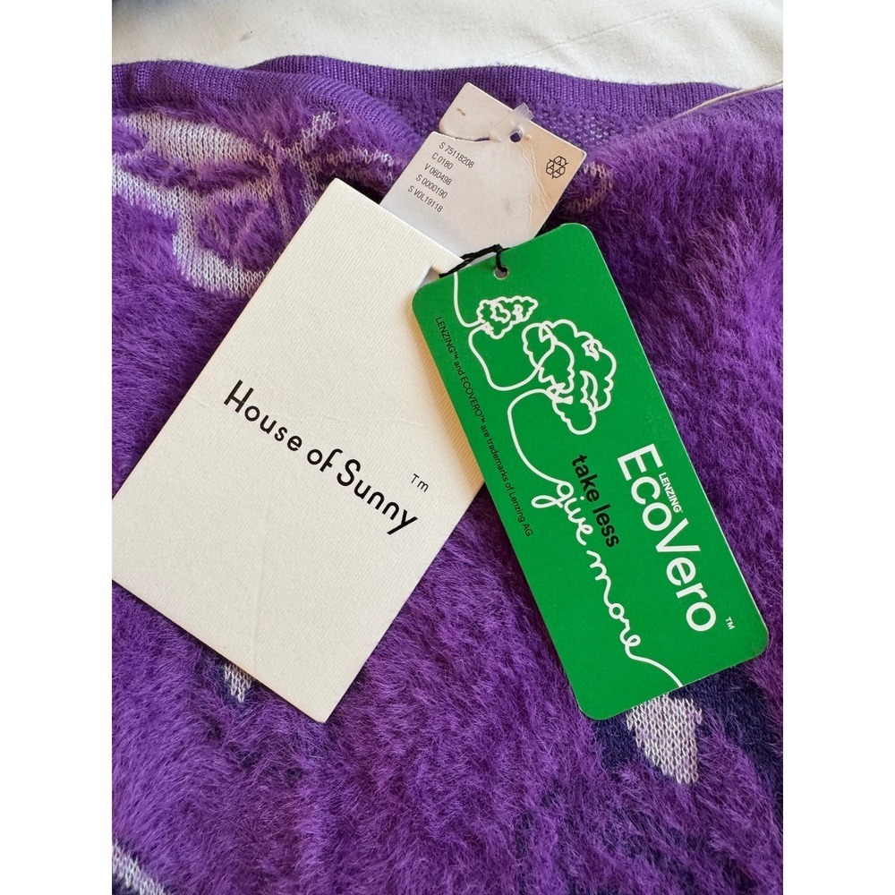 House of Sunny "Butterfly" Knit Skirt – Purple Fuzzy EcoVero / NWT Size S - Picture 4 of 6